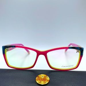 NWOT. Coco Song women’s Optical Frames. Pink, Blue, Yellow, and Green frames.